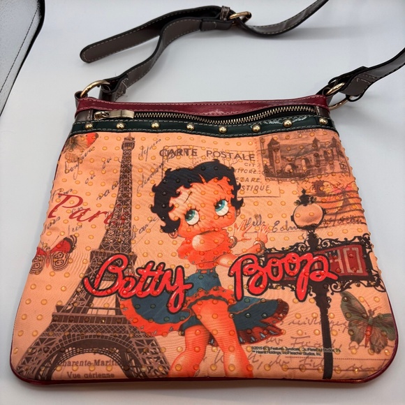 Betty Boop Retro Style Y2K Paris France Crossbody Shoulder Bag Purse - Picture 1 of 16